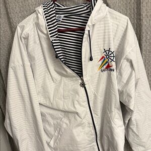 Santorini Greece Windbreaker Zip Up Medium